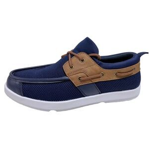 NEW Island surf company FOM cove NAVY TAN boat shoes size 10.5